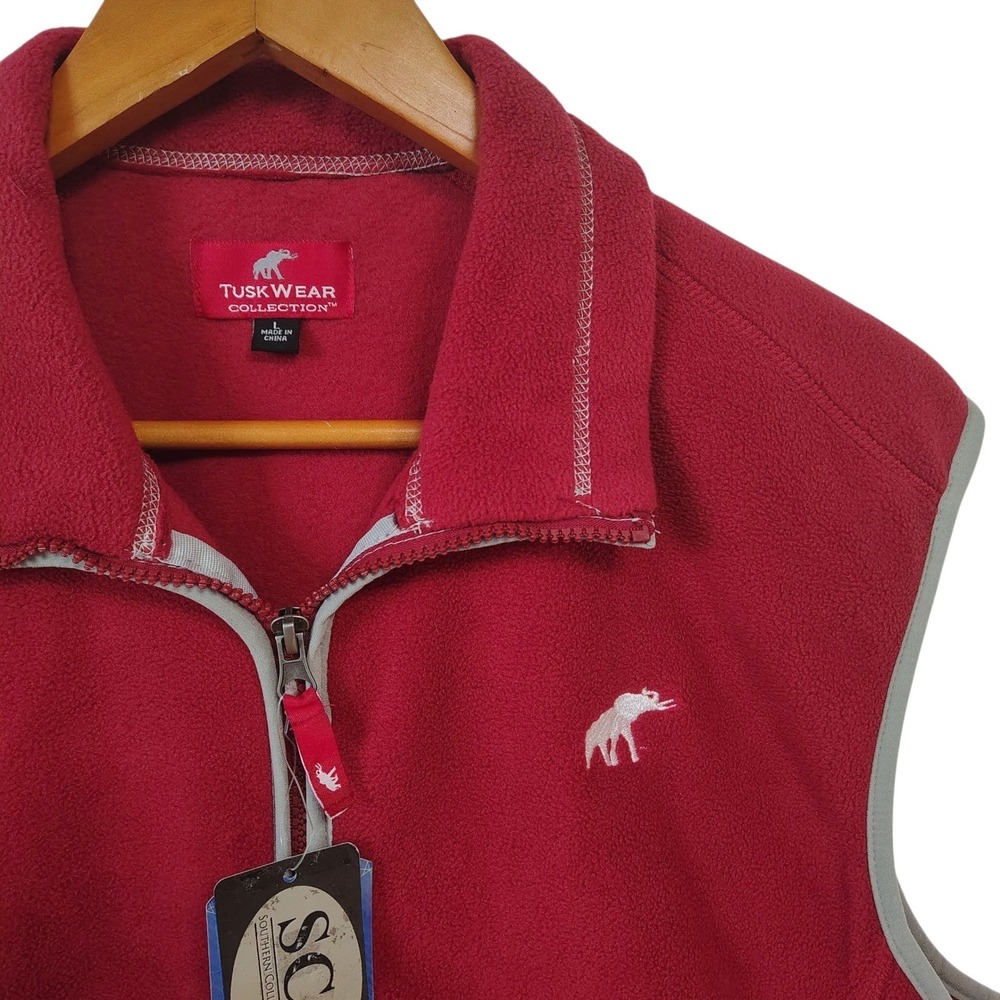 Tuskwear Collection Fleece Vest Mens Large Zip Alabama Crimson Tide Collegiate